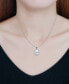 ფოტო #2 პროდუქტის Cubic Zirconia & Mother of Pearl Oval "Mom" Halo Pendant Necklace, 16" + 2" extender, Created for Macy's