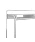 Office Desk With 2 Compartments And Tubular Metal Frame, White And Chrome