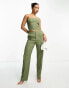 Aria Cove tailored trouser co-ord in khaki