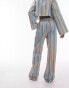 Topshop co-ord seersucker striped wide leg beach trousers in multi