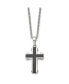 Chisel polished Black IP-plated Cross Pendant Cable Chain Necklace 22 - фото #1