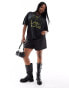 Noisy May Curve boxy fit t-shirt with angel back print in black