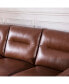 Ava 84" Mid-Century Modern Leather Sofa