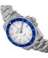 Men Luciano Stainless Steel Watch - Blue/White, 41mm