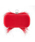 Фото #6 товара Women's Feather Embellished Minaudiere Clutch