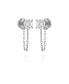 ფოტო #2 პროდუქტის Glass Stone Stud Chain Dangle Drop Earrings