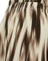 Фото #6 товара Vila plisse wide leg trouser co-ord in brown and cream abstract print