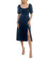 ფოტო #1 პროდუქტის Juniors' Crochet-Trim Tie-Back Midi Dress