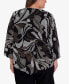 ფოტო #2 პროდუქტის Plus Size Classic Texture Leaf Top with Necklace