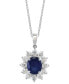 Фото #4 товара EFFY® Sapphire (2-7/8 ct. t.w.) & Diamond (1-3/8 ct. t.w.) 18" Pendant Necklace in 14k White Gold