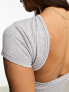 Фото #7 товара Miss Selfridge cap sleeve backless top in grey