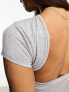 Miss Selfridge cap sleeve backless top in grey 44 - фото #7