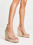 Фото #1 товара Madden Girl Hillaire rafia wedge heeled sandal in clear