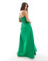 Esmee ruched maxi beach dress in green