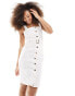 Фото #4 товара Lipsy button through denim dress in white