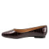 Фото #4 товара Trotters Estee T1556-619 Womens Burgundy Wide Leather Ballet Flats Shoes 8