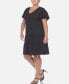 Фото #3 товара Plus Size Short Sleeve V-neck Tiered Midi Dress