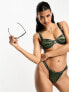 South Beach ruched side bikini bottom in high shine green