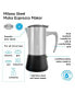 Фото #7 товара Milano Steel Stainless Steel Stovetop Espresso Maker Moka Pot 10 Espresso Cup Size 16.9 oz