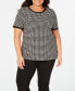 ფოტო #1 პროდუქტის Plus Size Button-Back Short-Sleeve Top