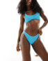 Фото #2 товара Weekday Ava structured brazilian bikini bottom in bright blue