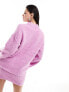 Фото #7 товара Object fluffy knit jumper co-ord in powder pink