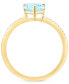 ფოტო #3 პროდუქტის EFFY® Aquamarine (1-1/2 ct. t.w.) & Diamond (1/20 ct. t.w.) Pear Ring in 14k Gold