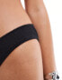 Фото #2 товара COLLUSION co-ord crinkle high leg sporty bikini bottoms in black