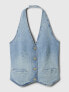 Фото #4 товара Pinstripe Denim Halter Vest