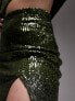 Фото #9 товара Topshop co-ord sequin mini skirt in green