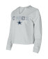 Фото #1 товара Women's Gray Dallas Cowboys Sunray Notch Neck Long Sleeve T-shirt