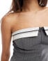 Pimkie tailored contrast trim bandeau mini dress in grey