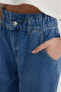 Paperbag Yüksek Bel Hafif Düz Paça Bilek Boy Jean Pantolon B8222ax24sp