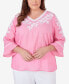 Plus Size Paradise Island V-neck Embroidered Top