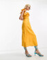 Фото #8 товара & Other Stories frill detail midaxi dress in orange