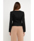 ფოტო #5 პროდუქტის Women's Solid Tweed Scooped Neck Jacket