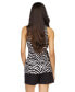 Women's Zebra-Print Button-Front Sleeveless Top