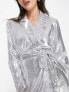 Фото #3 товара Object sequin blazer dress in silver