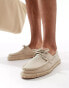 ASOS DESIGN boat shoe espadrille in stone canvas