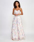 Фото #7 товара Juniors' Floral-Embroidered Corset Gown, Created for Macy's