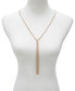 Фото #2 товара GUESS gold-Tone Logo & Tassel Snake-Chain Lariat Necklace, 28" + 2" extender