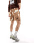 The North Face Glacier fleece shorts in brown geo print Exclusive at ASOS