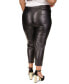 Plus Size Faux-Leather Skinny Ankle Pants