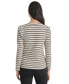 Фото #2 товара Women's Striped Long-Sleeve Crewneck Top