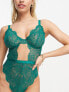 ASOS DESIGN Fuller Bust Sienna lace underwired body in forest green