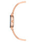 ფოტო #2 პროდუქტის Women's Rose Gold-Tone Alloy Bangle with Navy Enamel and Crystal Accents Fashion Watch 33mm Set 3 Pieces