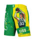 Фото #3 товара Men's Larry Bird Green Boston Celtics Hardwood Classics Player Burst Shorts