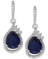 ფოტო #1 პროდუქტის Lab-Grown Sapphire (4-5/8 ct. t.w.) and White Sapphire (1/2 ct. t.w.) Drop Earrings in Sterling Silver