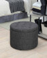 Фото #5 товара 22" Faux Linen Round Shoe Storage Ottoman