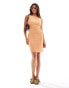 Brave Soul textured sleeveless dress in orange